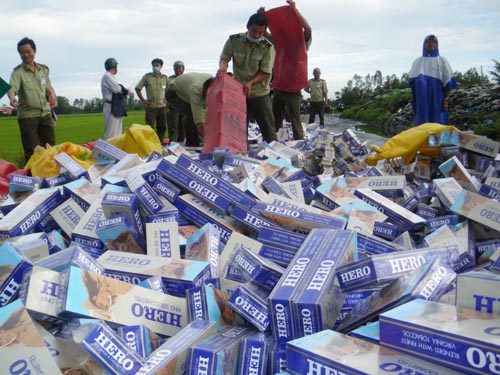 Bắt được số lượng lớn thuốc lá lậu tại Đồng Tháp