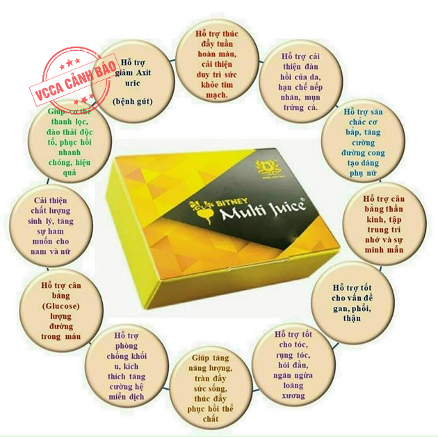 Sản phẩm Multi Juice và Lucenta của Bitney thổi phồng công dụng, kinh doanh đa cấp không phép